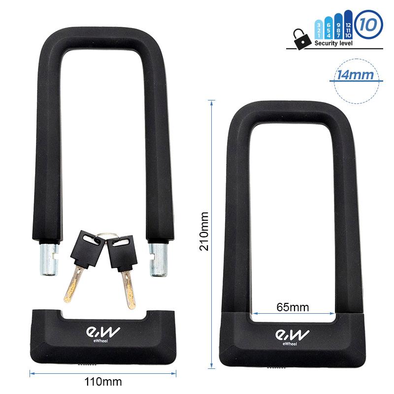 U-lås med nyckel EWLK023 svart