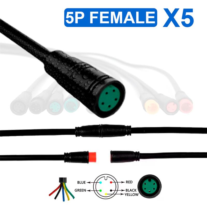 Vattentät kontakt 8 mm 5 PIN-5F