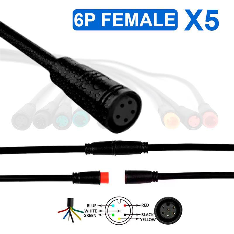 Vattentät kontakt 8 mm 6 PIN - 5F